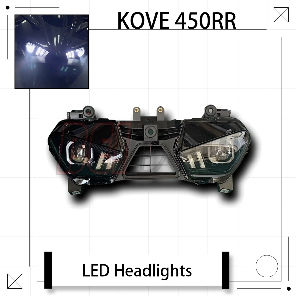 

For KOVE 450RR RR450 Motorcycle Modified Headlight Assembly Headlight LED Matrix Dual-Light Lens High And Low Beam Super Bright