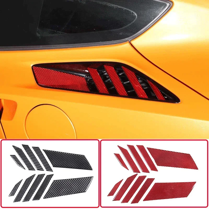 

For 2014-2019 Chevrolet Corvette C7 Soft Carbon Fiber Car Styling Car Side Fender Fender Air Vent Cover Sticker Auto Parts