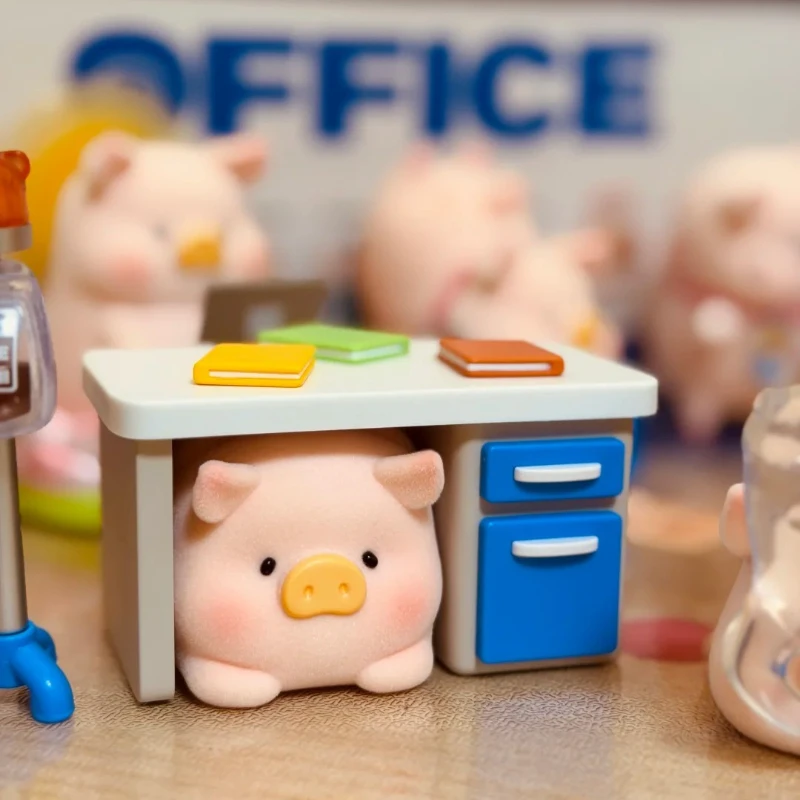 

Official TOYZEROPLUS Canned Pig LuLu Work Life Series Flocked Blind Box Office Desk Decor Trendy Toy LuLu Pig Surprise Gifts