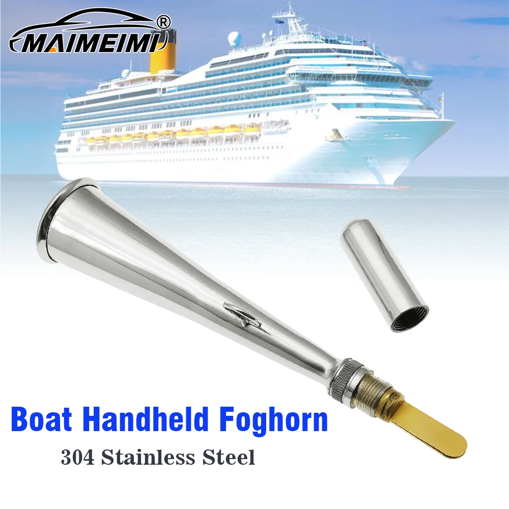

Ручной огонь для лодки, противотуманный рожок из нержавеющей стали 304, со съемным мундштуком, прочная конструкция для яхты, морской лодки