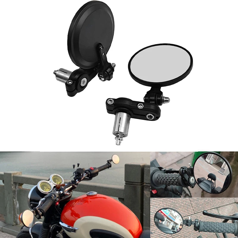 Retro Cruise motorcycle handle personality modification folding rearview mirror CNC aluminum alloy 22mm handle