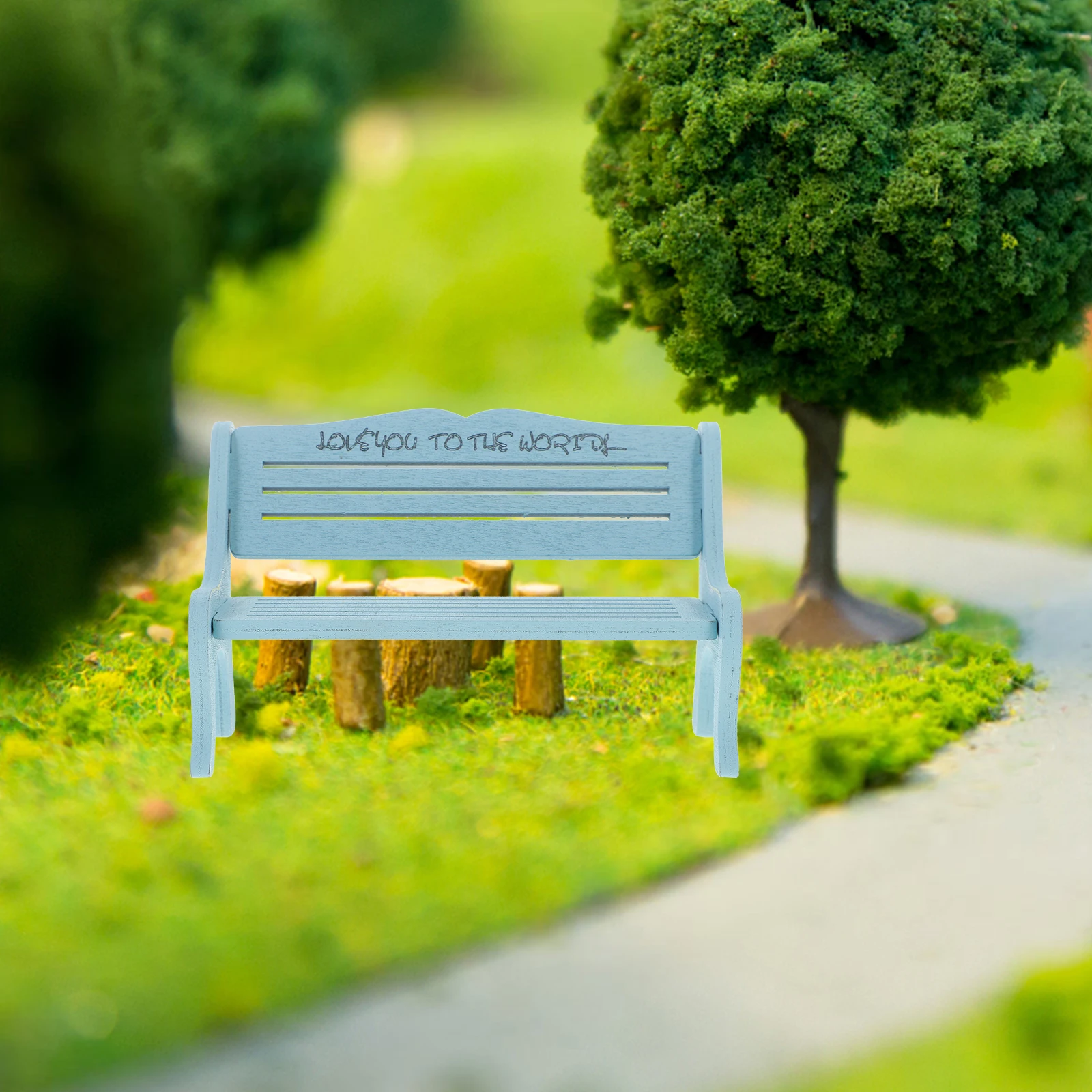 

Miniature Wooden House Furniture Adorn Decor Bedroom Courtyard Living Room Kids Educational House Furniture Adorn Gift Blue