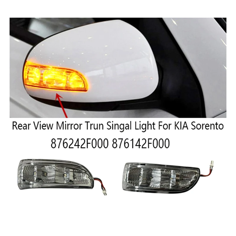 Luz LED intermitente para espejo retrovisor, accesorio para KIA Sorento 876242F000 876142F000, lado izquierdo + derecho