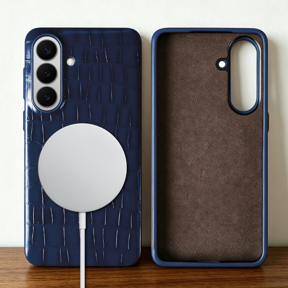 Magnetic Leather Case For Samsung Galaxy A56 A36 A26 A17 A55 A35 A16 A06 A07 4G A34 A54 Funda For Magsafe Phone Case Back Cover