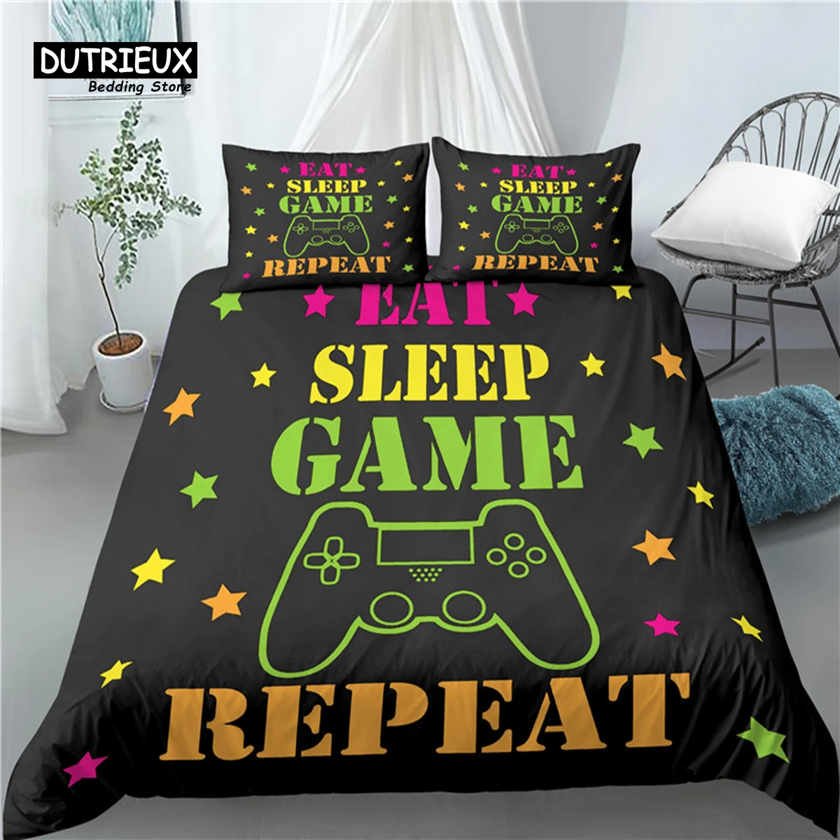 

Home Living Luxury 3D Gamepad Print 2/3Pcs Comfortable Duvet Cover PillowCase Bedding Sets Queen and King EU/US/AU Size