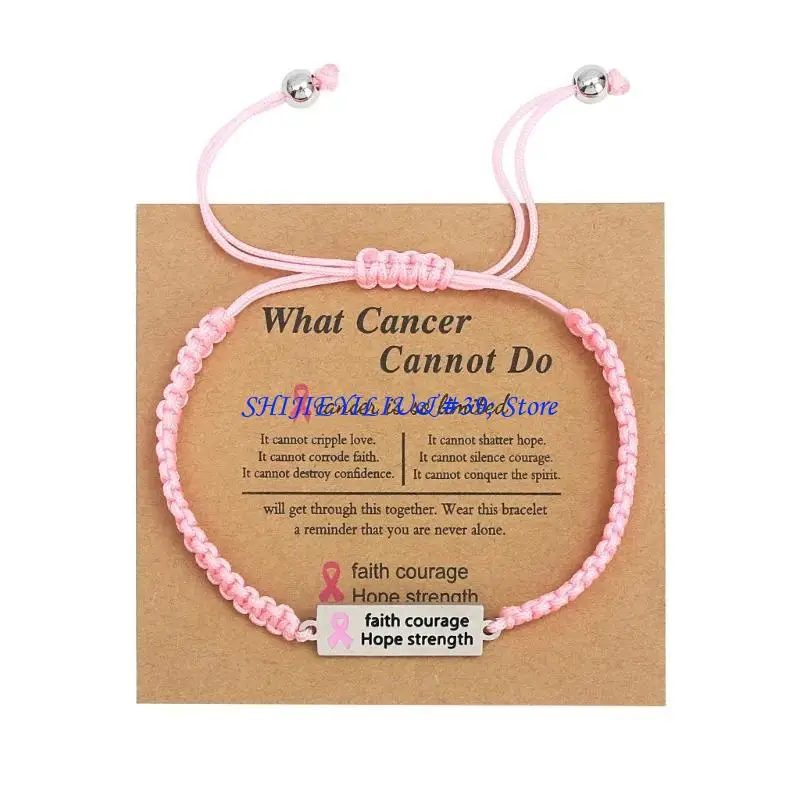 E21F Faith Hope Courage Strength Charm Bracelets Breast Cancers Awareness Bracelet