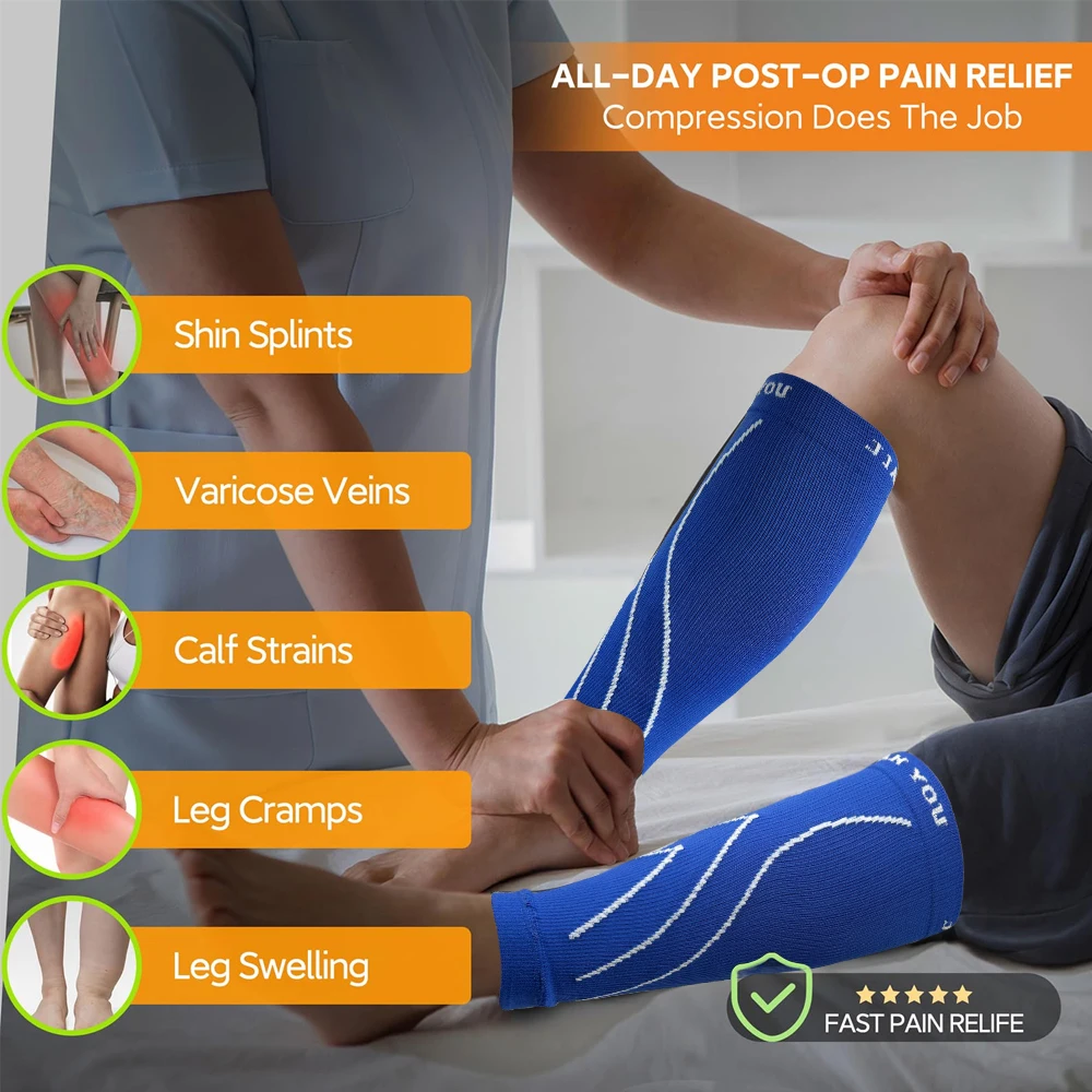 زوج واحد من أكمام العجل الضاغطة (20-30 مم زئبق) للرجال والنساء خيار مثالي لجوارب الضغط لتشغيل التمريض أثناء السفر #5