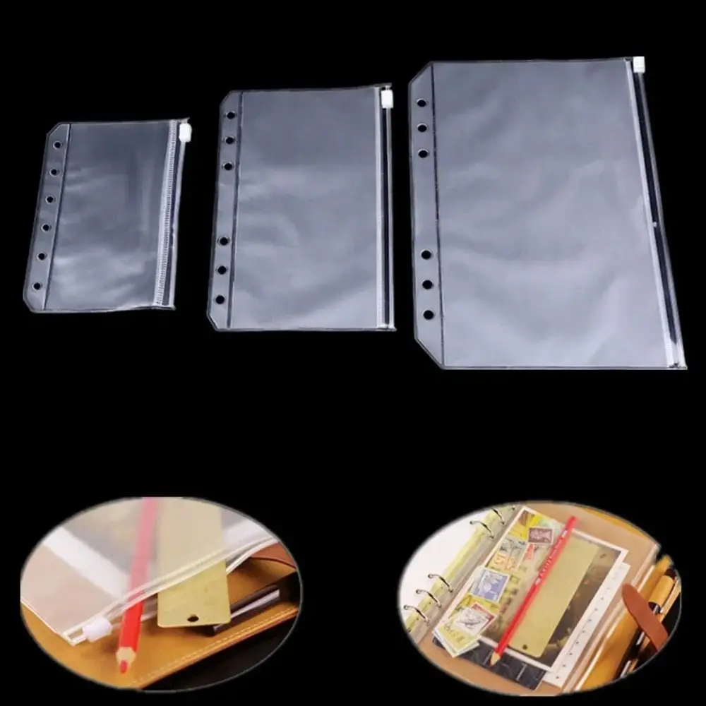 10PCS Binder กระเป๋าสะดวก Budget Binder ซอง PVC A7 A6 A5 B5 A4 Binder หน้าภายในล้าง DIY ซิปโฟลเดอร์โน้ตบุ๊ค