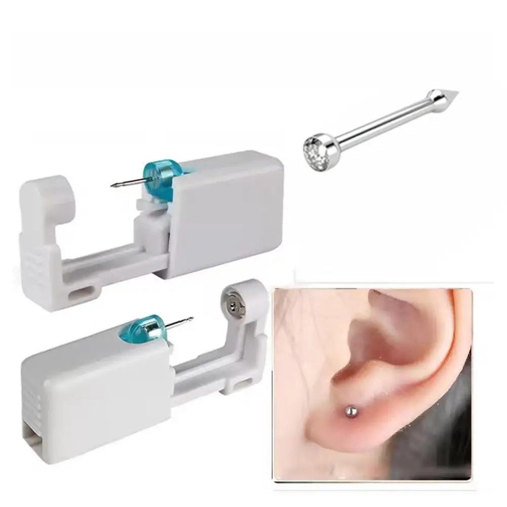 Disposable Ear Piercer Sterile Ear Nose Disinfect Self Piercing Earrings No Tool Kit Pain Jewelry Body Machine Gun With Pie F9b7