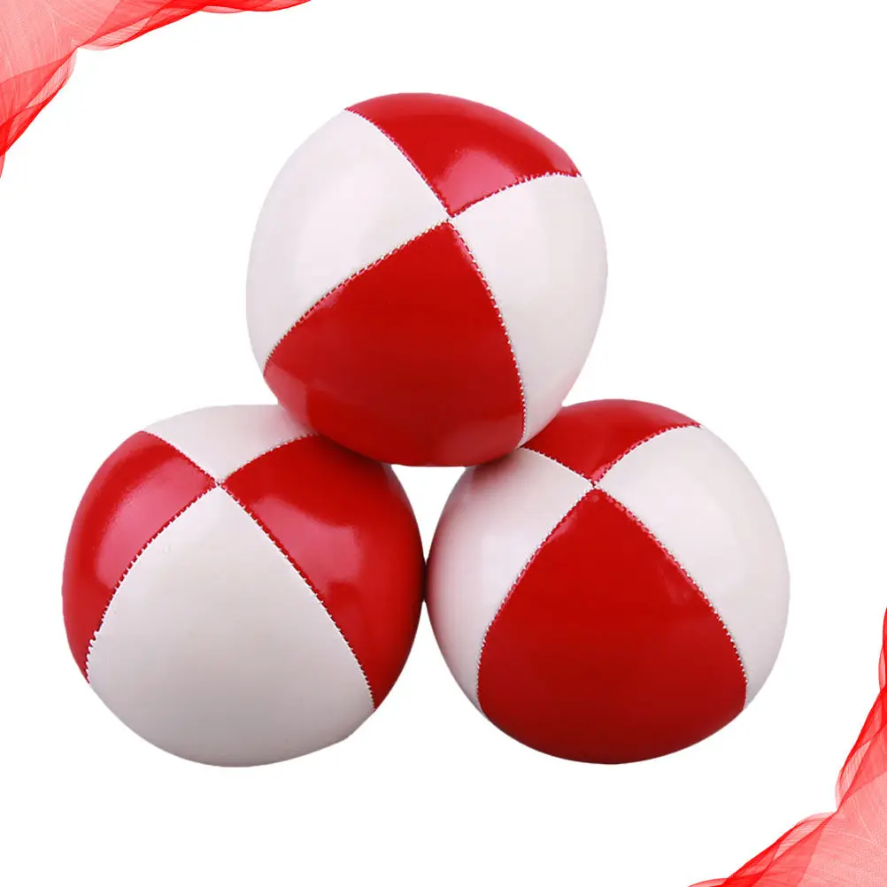 3Pcs Magic Balls Lightweight Fine Stitching Juggling Balls Entry Level Beanbag Outdoor Sports Red White Outdoor