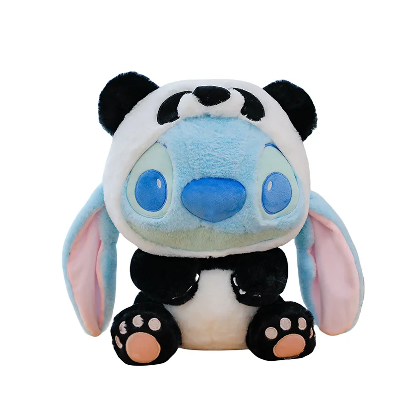 Disney Stitch Angel Cross-Dressing Panda Pig Plush Doll Anime Cute Ornament Best Friend Kids Collectible Brithday Xmas Gifts