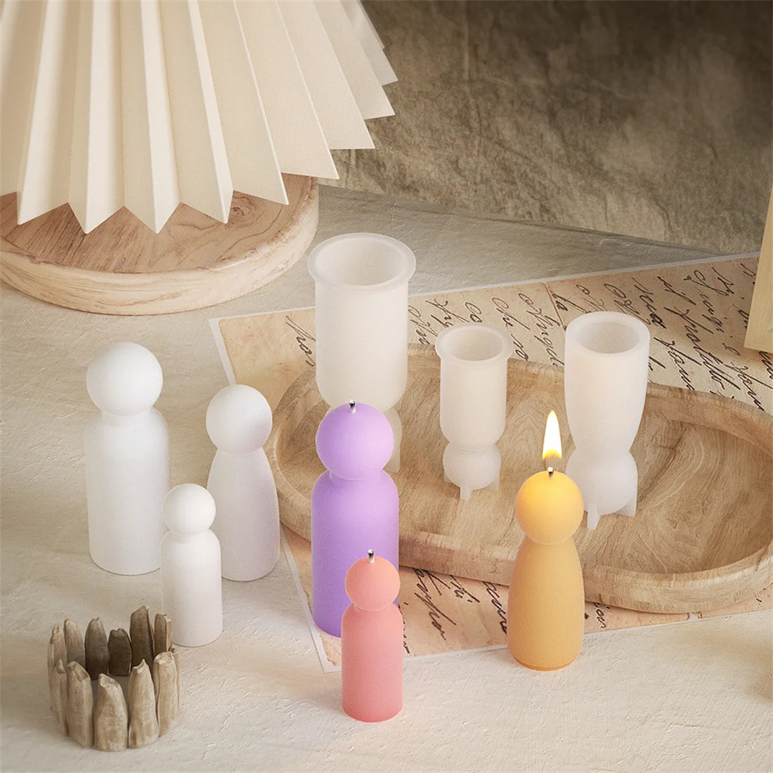 3D Simplicity Human Shape Silicone Candle Molds DIY Geometric Angel Handmade Aromatherapy Candle Gypsum Resin Molds Home Decor