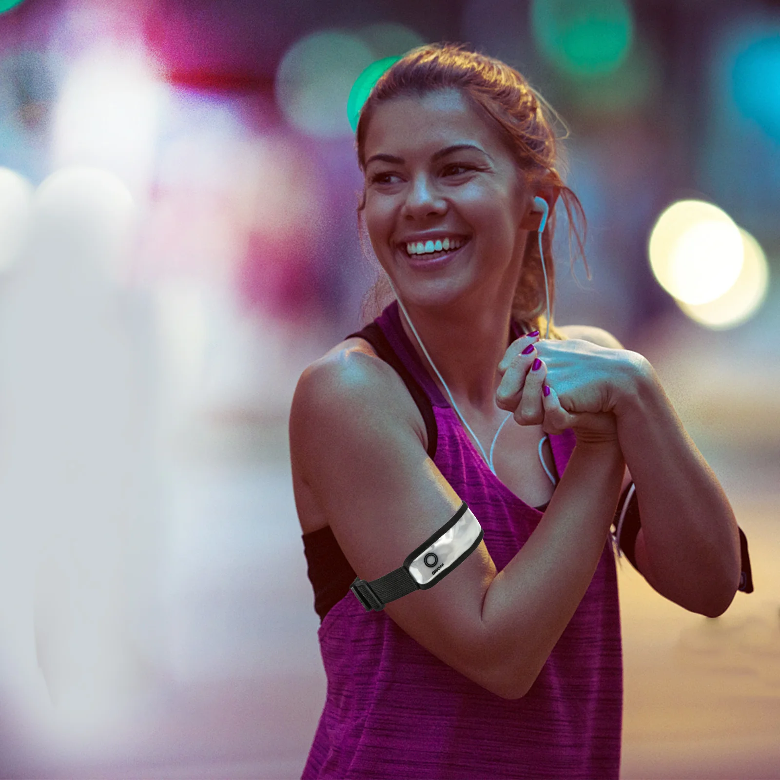 2Pcs Reflective Wrist Band Super Bright LED Light Strap for Running Riding Walking Festival Concert Music Adults Pets