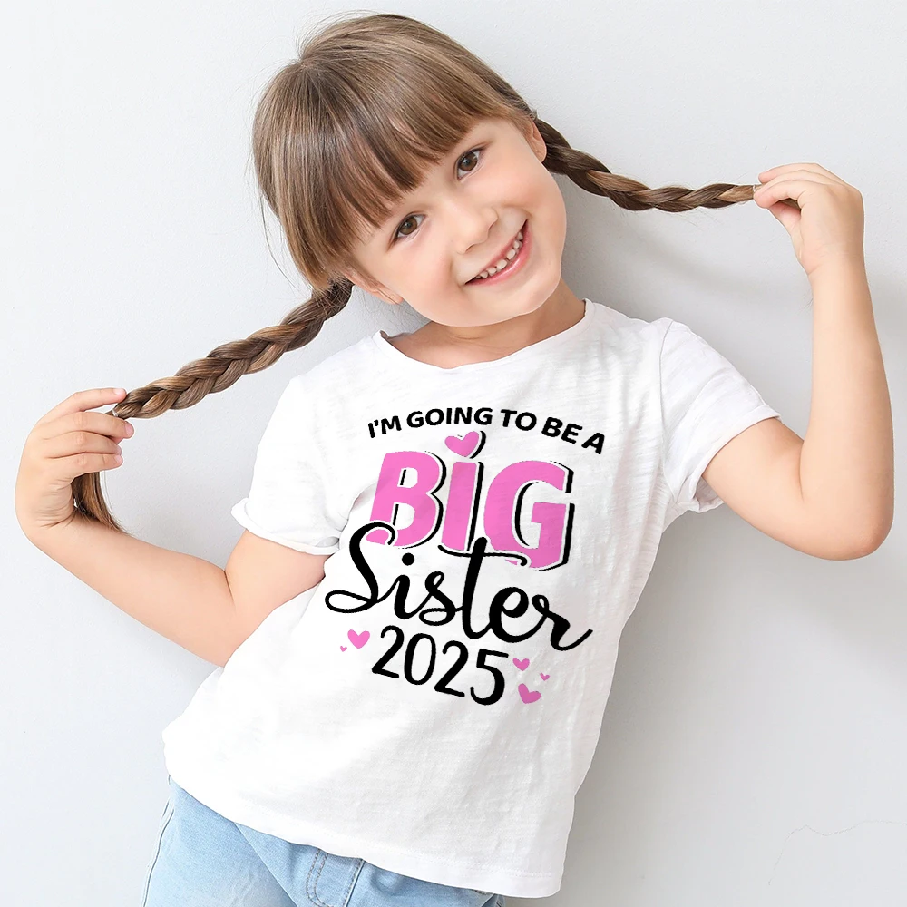 

I'm Going To Be A Big Sister Printed Girls Shirt Tee Pregnancy Announcement Kids T-shirt Child Summer Short Sleeve Clothes Tops