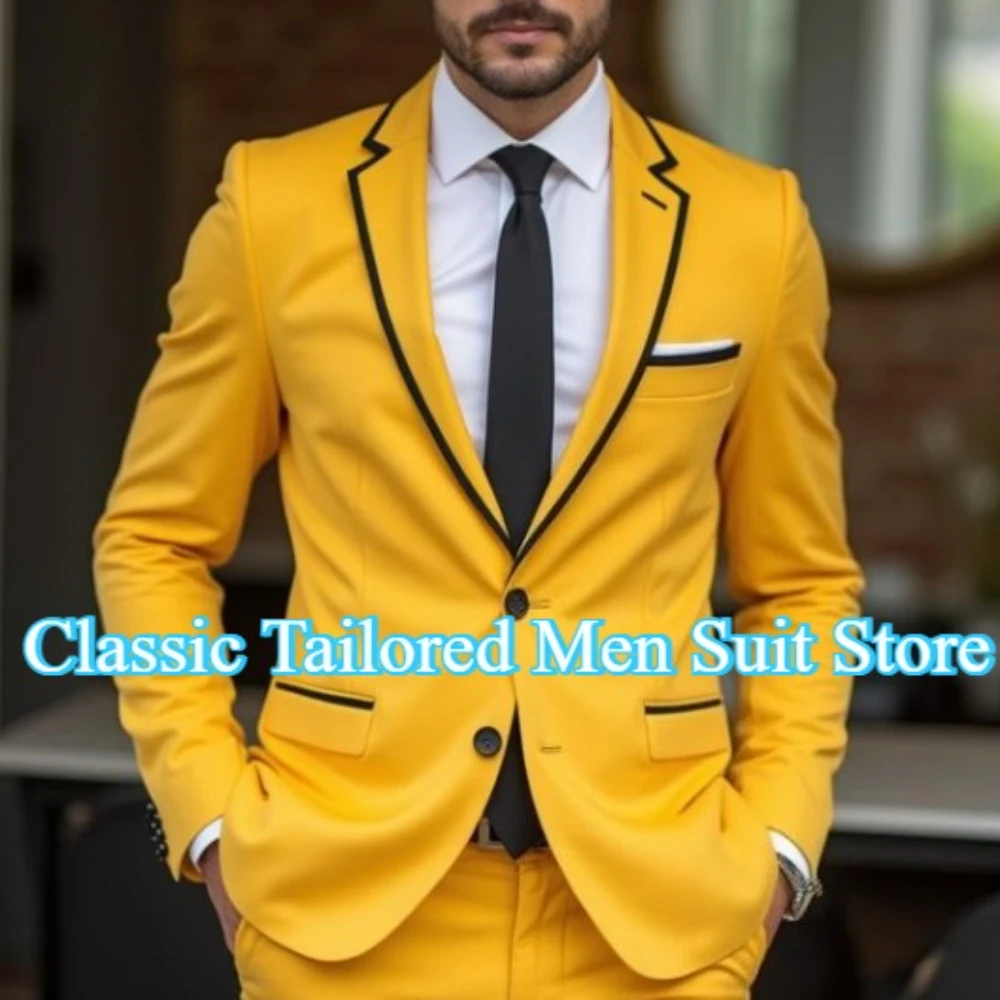 

Men Business Suit Groom Groomsman Tuxedos Wedding Party Prom Casual Formal Occasion 2 Piece Set Jacket Pants