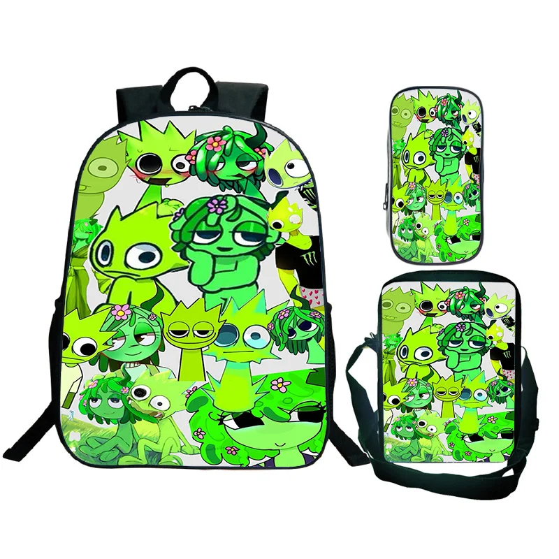 

Sprunki Backpack Shoulder Bag Pencil Case3pcs Incredibox Fashion Custom Backpacks Kids Fun Game Schoolbag Mochila New Print Bag