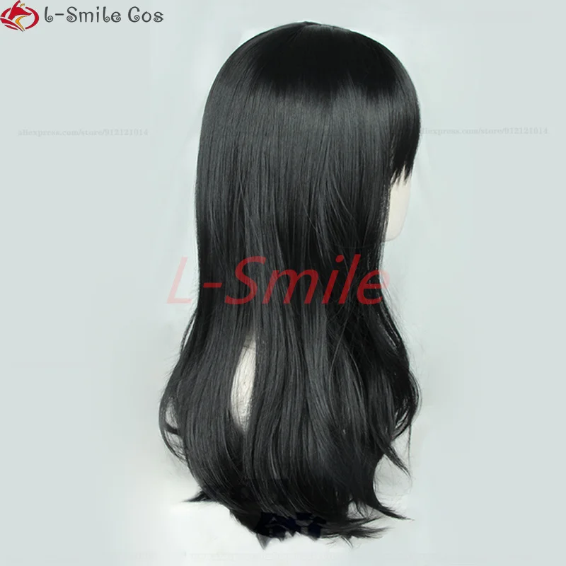 Mitaka Asa Cosplay Wig para mulheres, tipo 2, longa, peruca preta, cabelo sintético, resistente ao calor, adereços, boné