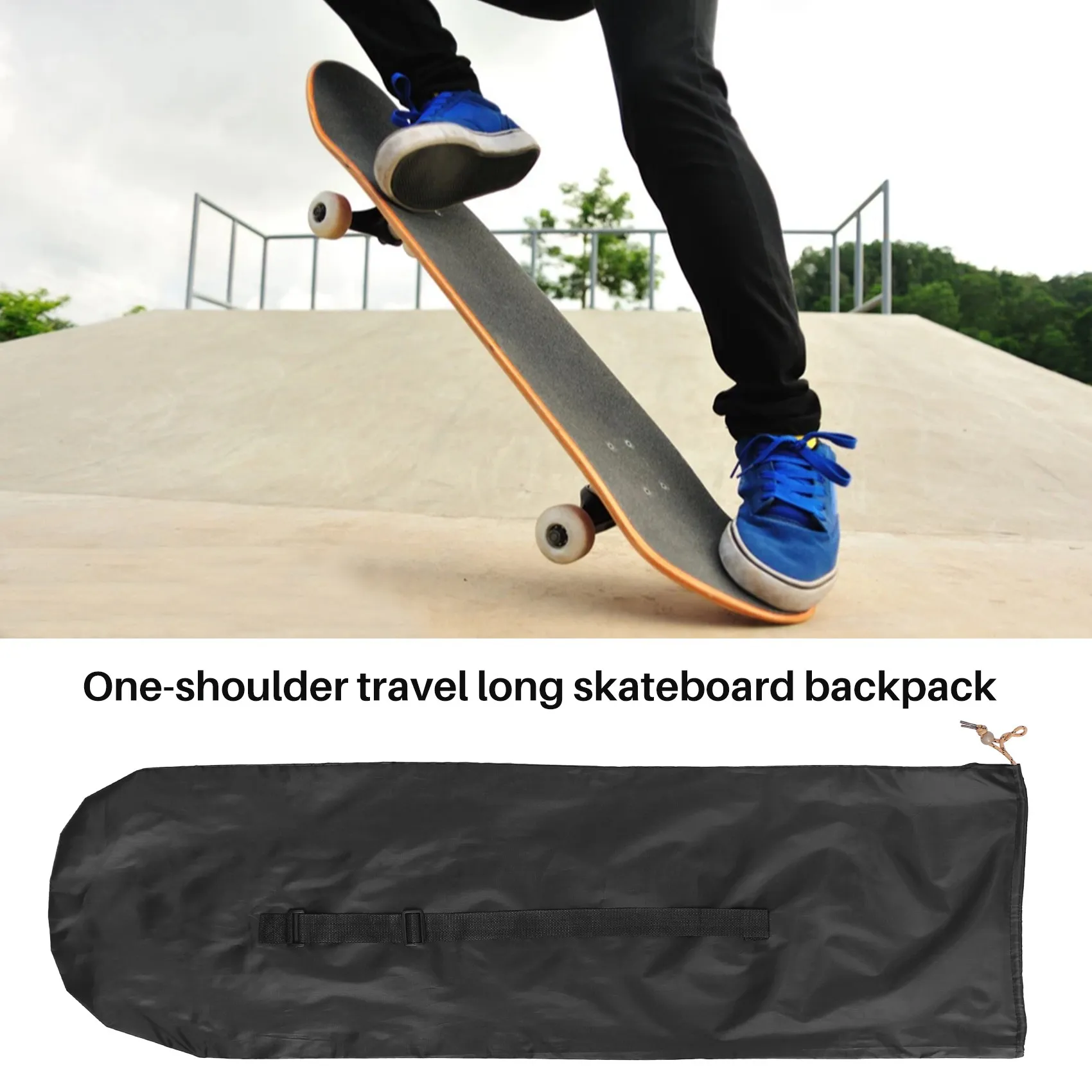 120Cm Long Skateboard Bag Oxford Cloth Skateboard Bag 46 Inch Skateboard Carrying Case Shoulder Travel Longboard Backpac