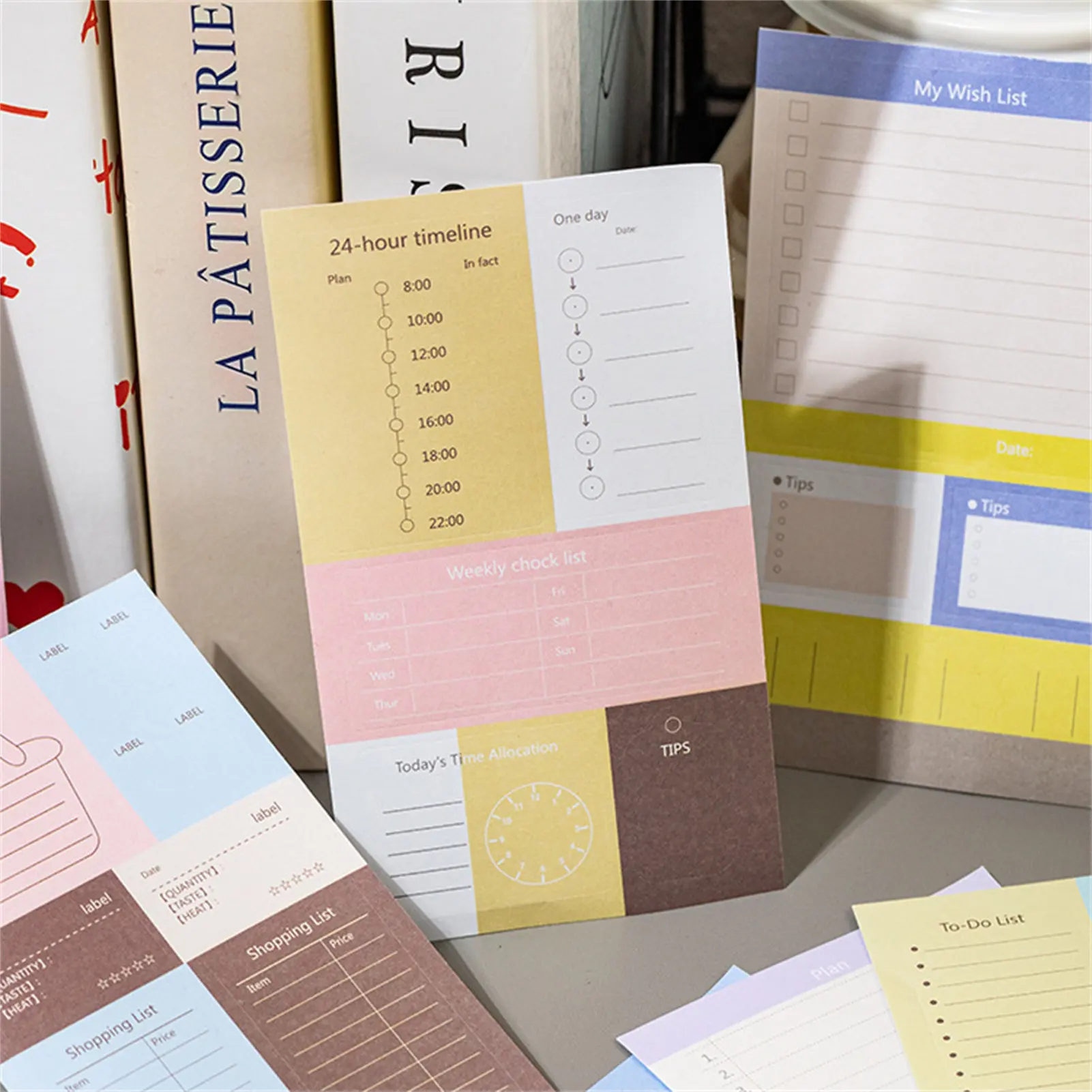 Daily Planner Sticker-Book Writable Habit Tracker Pad Colorful Journaling Supplies for Students Office Work Essentials