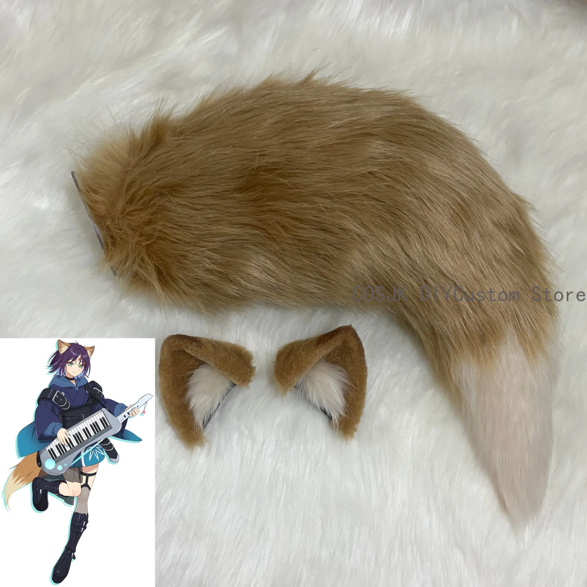 Cosmic Princess Kaguya Iroha Sakayori Cosplay Ear Gradient Cat Tail Anime Headband Headwear Props Accessories Halloween Gift
