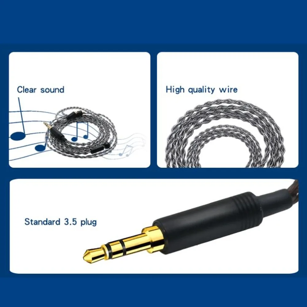 3.5mm To for A2DC 3.5mm Headphone Sound Cable 4-strand Multi-core Braided for ATH CKS1100 ADX5000 E50 E70 LS300