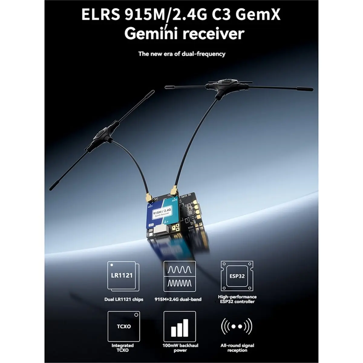 ELRS 915M/2.4G C3 GemX Receiver ESP32-C3 Supports Bidirectional Mavlink Communication for RC FPV Drone Parts