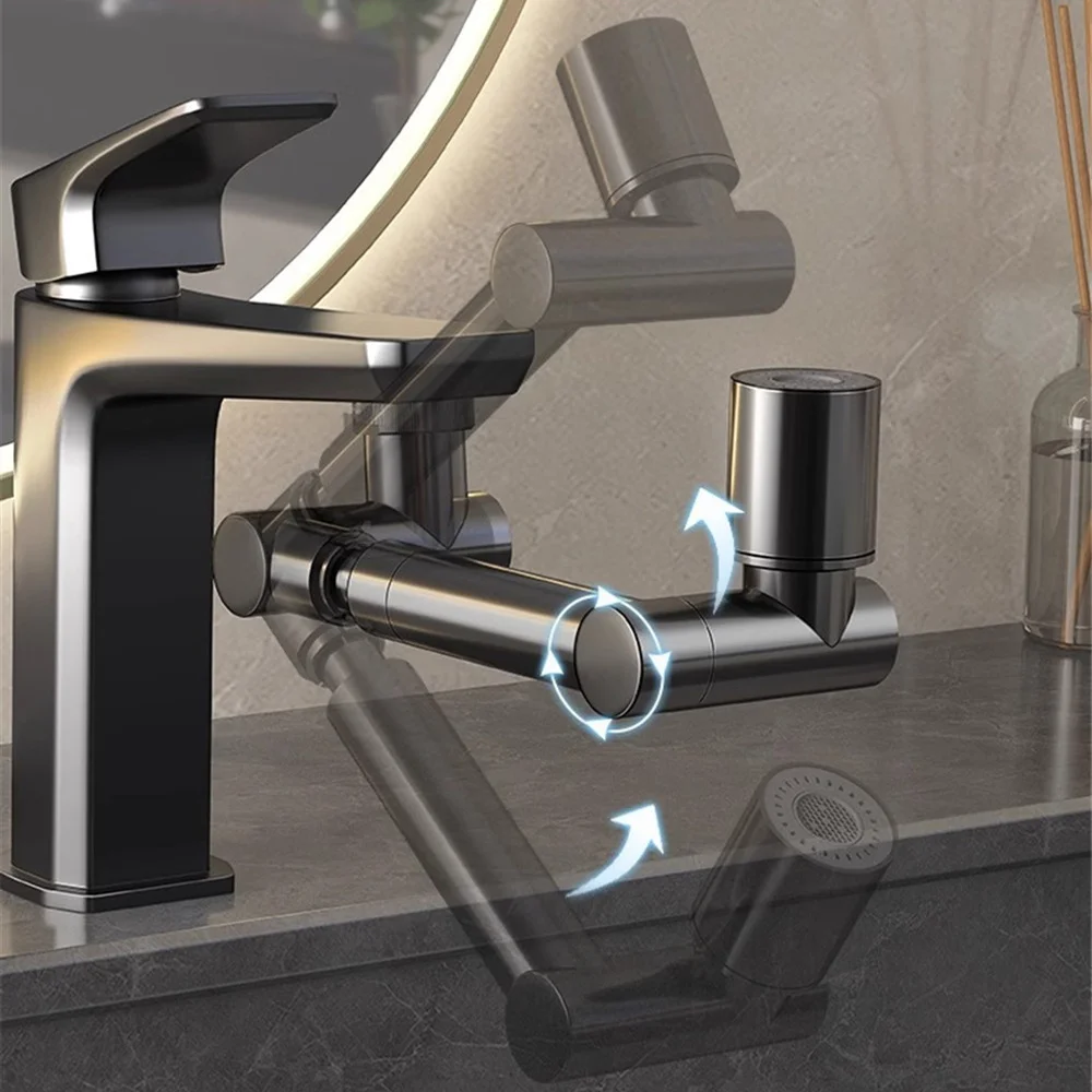 Household rotating universal faucet anti-dirty water artifact kitchen robotic arm faucet extender nozzle bubbler