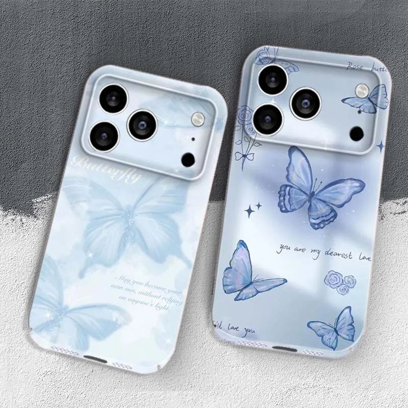 Butterfly Art Gradient Color For Apple iPhone 17 16 16E 15 14 13 12 11 Air Pro Max Plus Feilin Protective Shell Phone Case