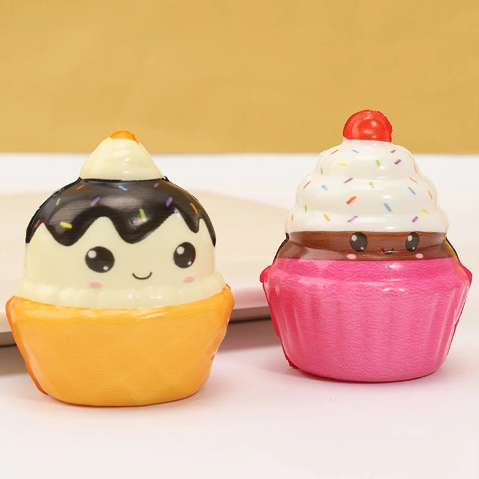 Mini Food Squishy Toys, Slow Rising PU Material, Assorted Simulation Cake & Burger Stress Relief Toys, Random Style Blind Box view 3