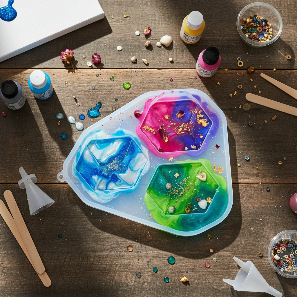 Silicone Diamond Molds for Resin Craft DIY Jewelry Making Small Pendant Charms Accessories with Anti-Stick Design