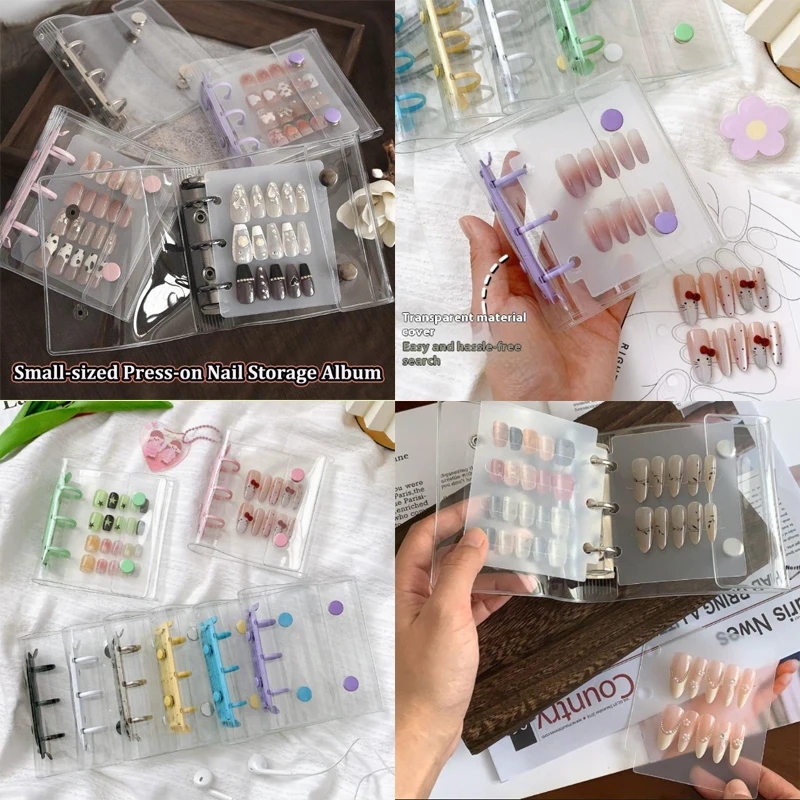 {MX} كتاب تخزين فني للأظافر الشفاف DIY نصائح أظافر وهمية ألبوم بسيط مشبك مزدوج 3 فتحات لوحة عرض مشبك البطاقات