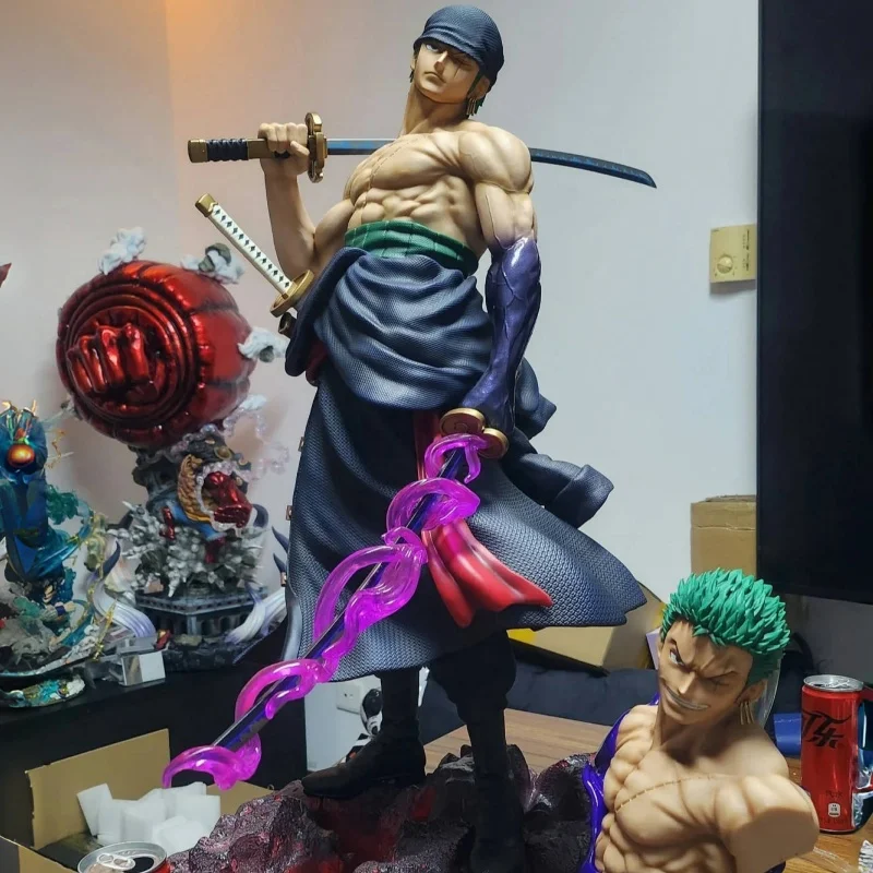 Hot Sale One Piece  50cm  Roronoa Zoro Anime Action Figures Model Toys Pvc Statue Roronoa Zoro Model Statue Dolls Birthday Gift