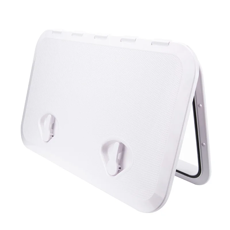 Marine Deck Access Hatch Lid 24 x 14 Inch White Non-Slip Surface 180 Degree Opening