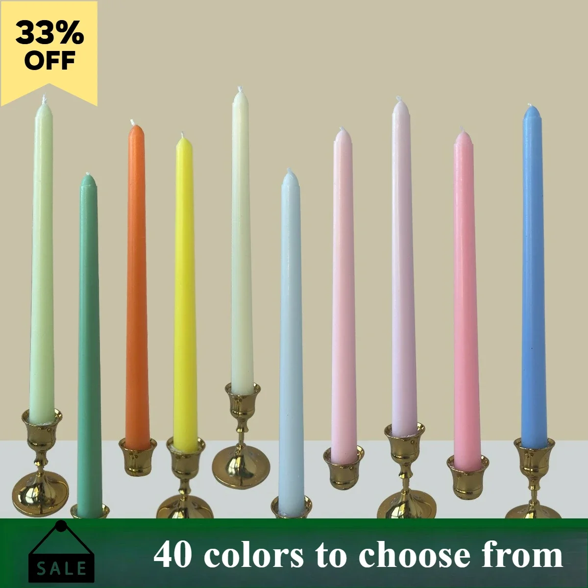 4Pcs Gradient Color Candle Conical Long Rod Candles Dripless Smokeless Candle Romantic Wedding Birthday Party Table Decoration