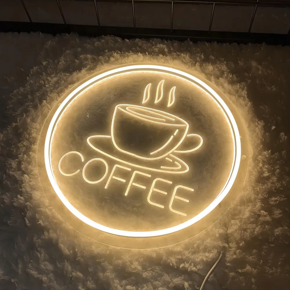 Coffee and Tea Neon Sign Engrave Personal Led Lights For Coffee Shop Neon Lamp On The Wall Decor Home Decoration Support Custom