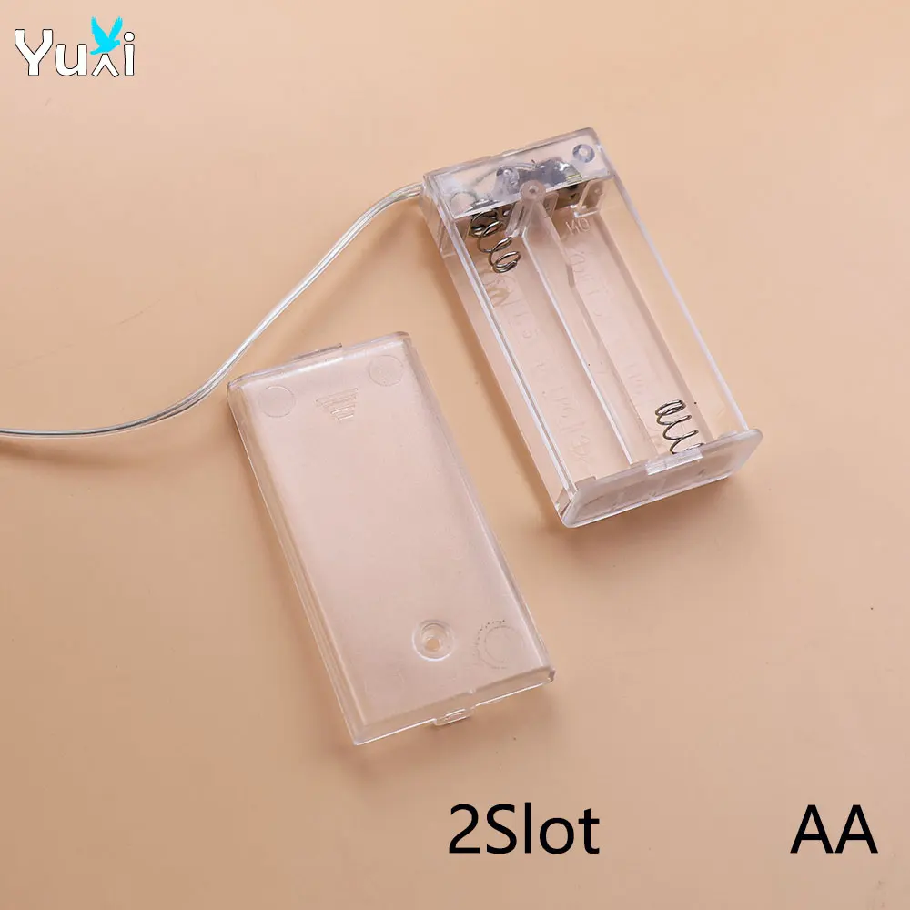 Yuxi 1 piece AA/AAA battery holder box switch lead 1/2/3/4AA/2/3AAA battery holder box transparent box storage box