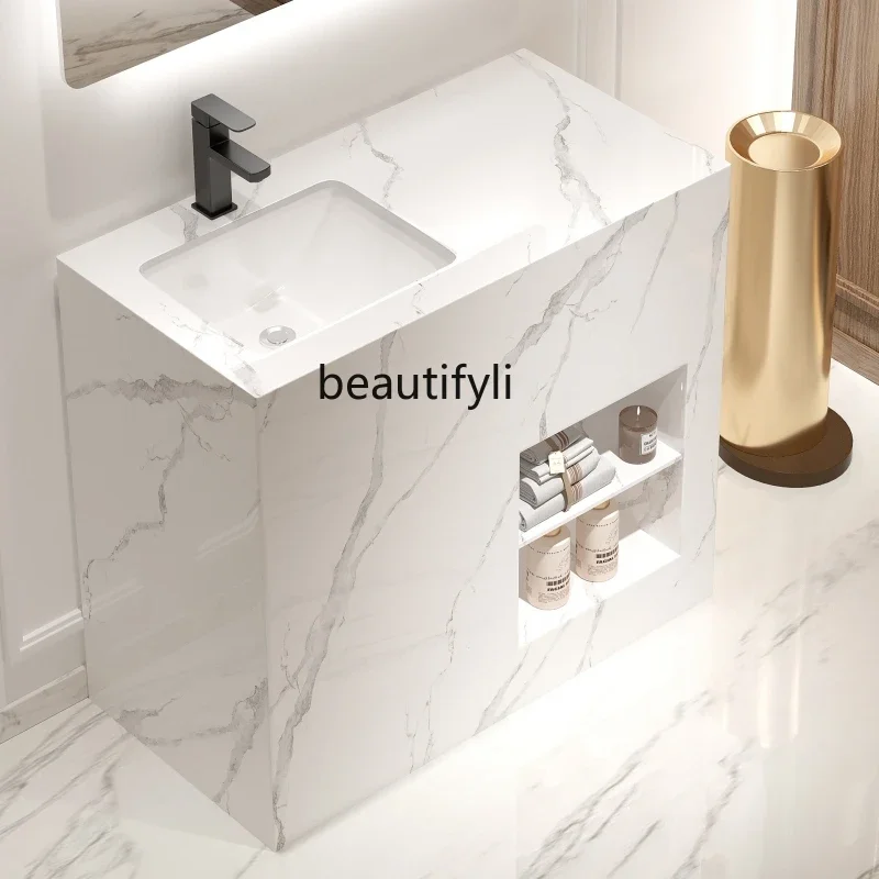 

ss K178 90 * 46 rock slab column basin integrated floor-to-ceiling washbasin balcony outdoor courtyard washbasin