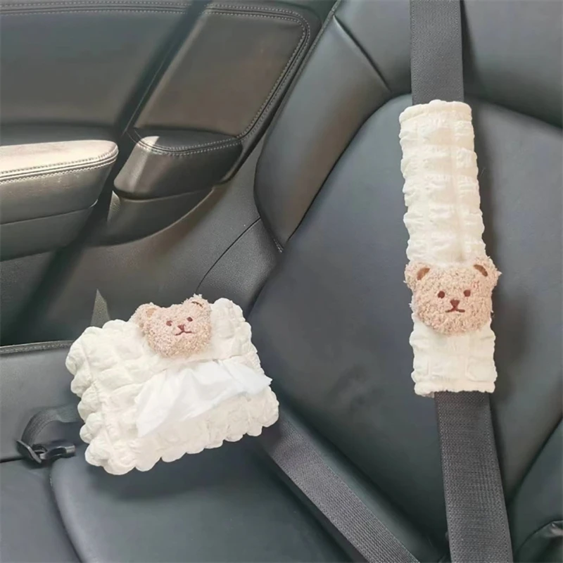 Car Stroller Belt Strap Cover Cushion Shoulder Strap Pad Seatbelt Protector Pads with 3D Animal Pattern for SUV Car