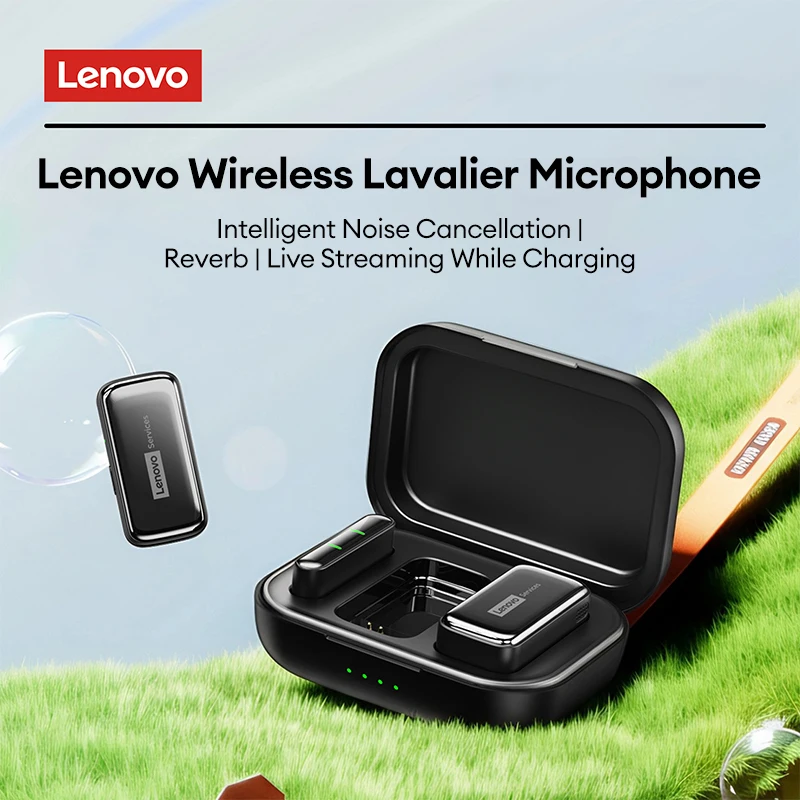 Беспроводной петличный микрофон Lenovo MK103 True Wireless 360 °   Всенаправленный петличный микрофон, легкий, для видеоблогов и прямых трансляций