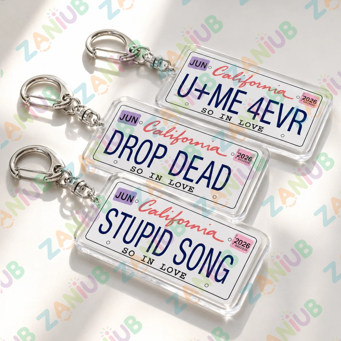 Hot  Singer New Album Song Name Music License Plate Keychains Stupid Song The Cure Drop Dead Keyrings Jewelry Fans Gifts view 2