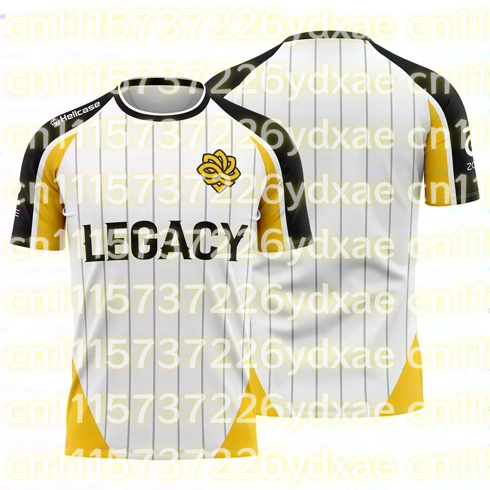 Family Matching Inspired E-Sports Style Replica Jersey Black White Yellow Color Block Short Sleeve Gaming Training Tee Top