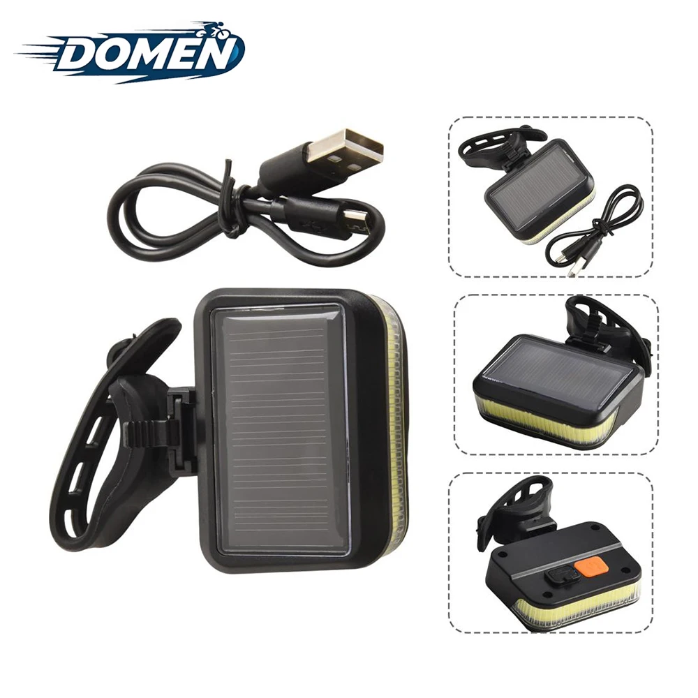 Bicycle Solar Energy LED Rear Light Type-C Charging MTB Road Bike Solar Warning Taillight Night Cycling Safety Red Lamp