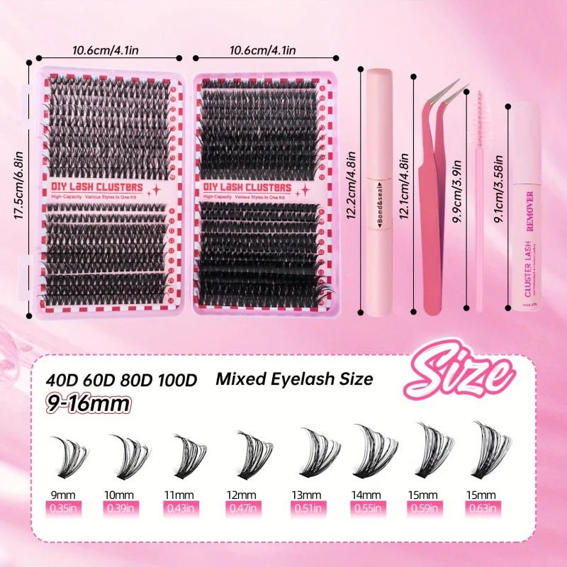 مجموعة هدايا رموش احتفالية 800/720 قطعة رموش رقيقة ذات سعة كبيرة وعالية الجودة، مثالية للهالوين، مكياج عيد الميلاد