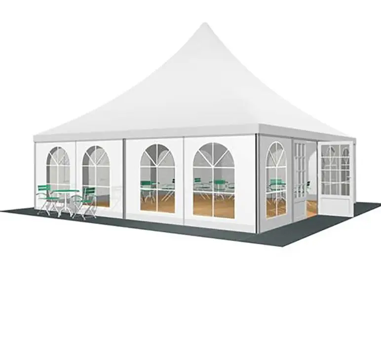 Extra-Large PVC Covered Tent Heavy-Duty Aluminum Frame Beautiful Pointed Roof Design For Outdoor Wedding Events