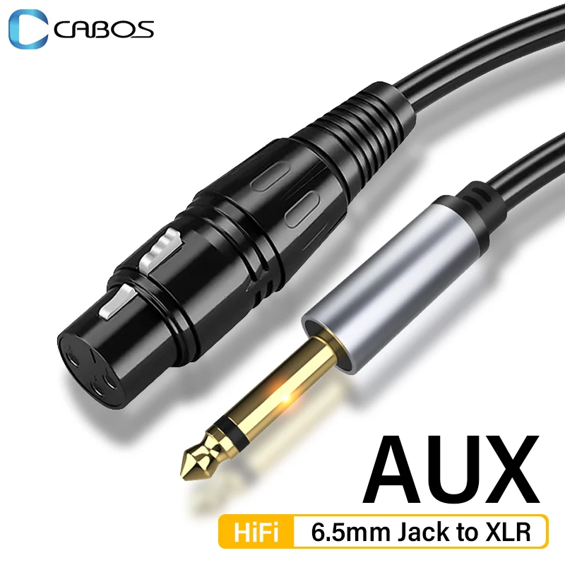 AUX 6.5 jack Audio Cable to XLR Microphone Cable HiFi 6.35mm AUX to XLR Female for Speaker Amplifier Mixer Audio Balanced Cable