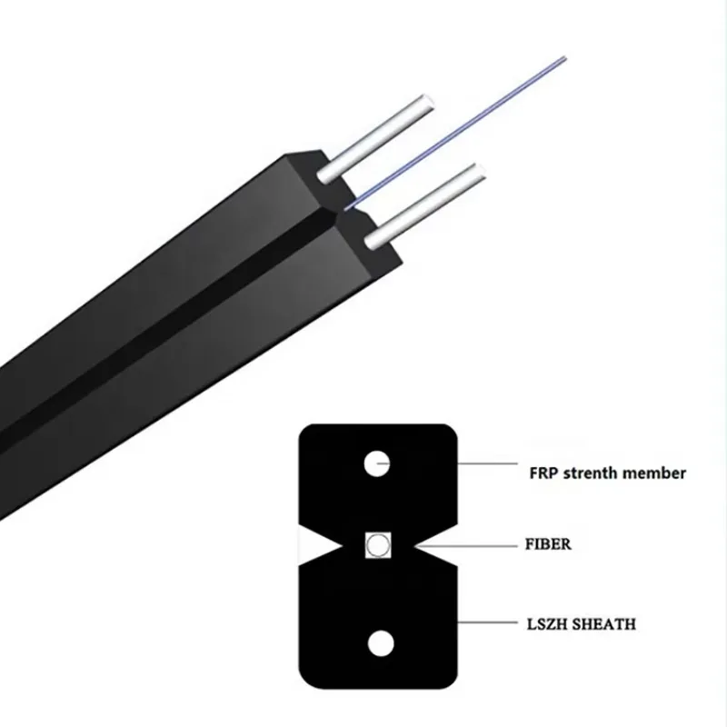 

2 4-жильный оптоволоконный кабель FTTH Рисунок 8 с плоским падением G657A1 GJYXCH