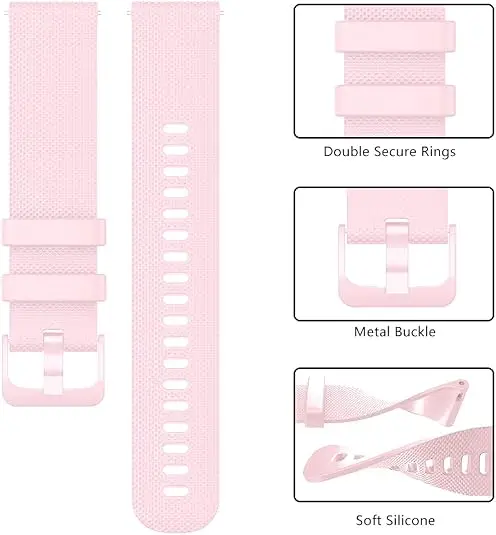 Easy Change Silicone Replacement Soft Rubber Watch Band for Men Women - Choose Color and Width - 18mm, 20mm, 22mm bands