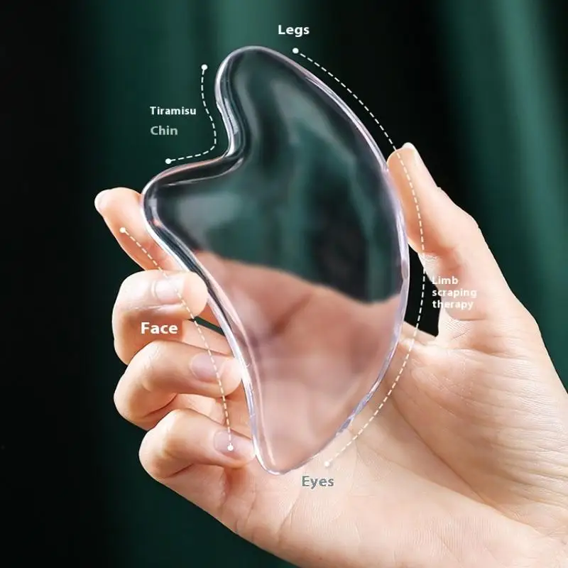 1 Stück transparentes Gua-Sha-Brett, Gua-Sha-Massage für Gesichtslifting, Gua-Sha-Schaber, Gesichtsmassagegerät aus Harz – Detail 6