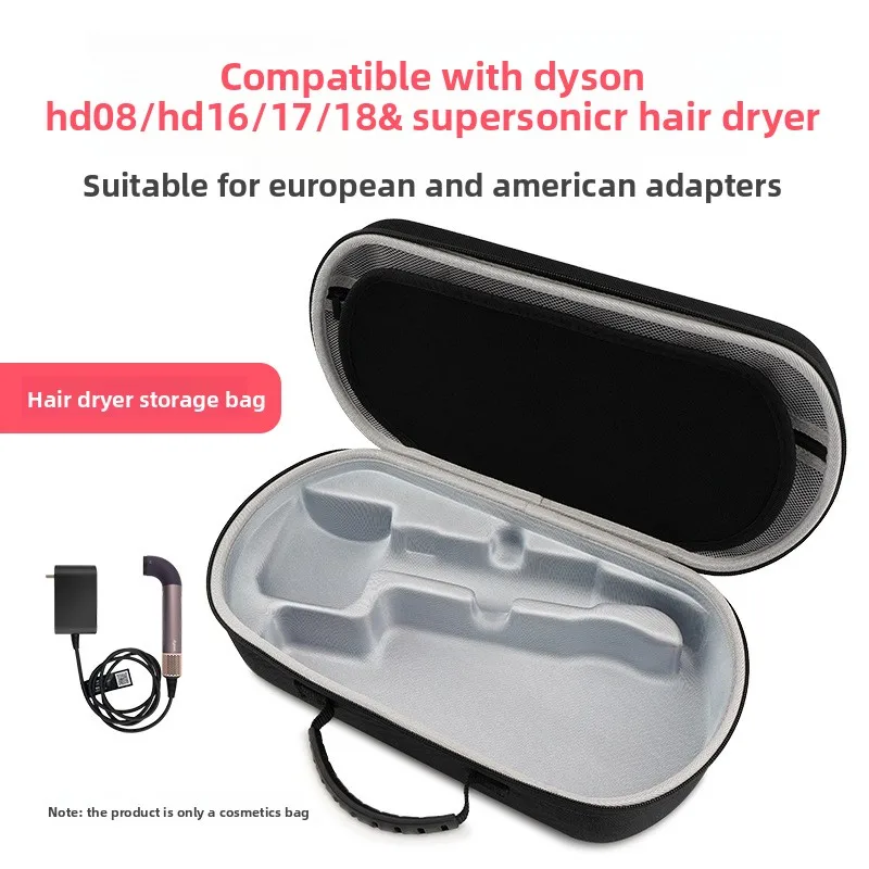Premium EVA Storage Case for Dyson Hair Dryer HD08/HD16/HD17/HD18 Compatible with EU & US Plug Adapters