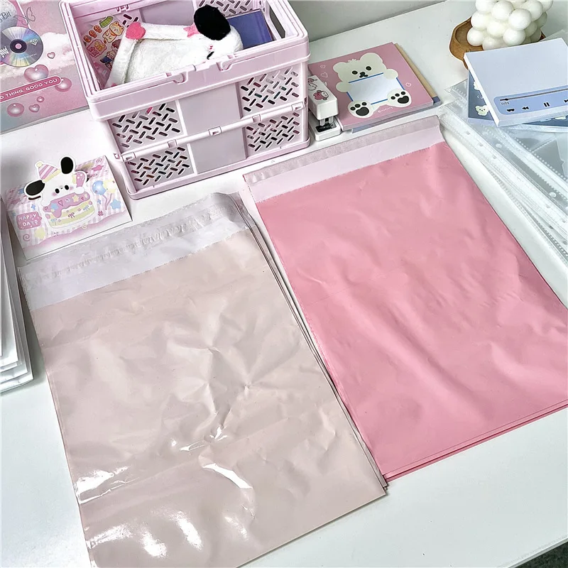 50pc New Pink Color Envelope Storage Bag PE Plastic Courier Shipping Bag Waterproof Self Adhesive Seal Pouch Mailing Bag 20X30CM